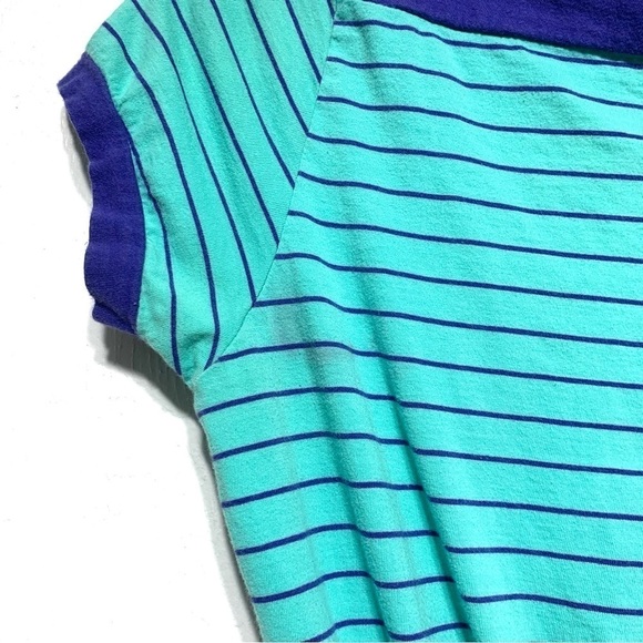Forever 21 Blue & Purple Short Sleeve Stripe Summer Dress Sundress Size Small - Picture 6 of 7